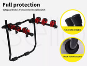 Monvelo Car Bike Rack 3 Bicycle Carrier 2'' Towbar Hitch Mount Steel Foldable