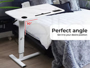 Levede Standing Desk Height Adjustable Sit Stand Over Bed Laptop Table Shelf USB