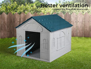 Pawz Dog Cage Kennel Awning House Cabin Weatherproof Plastic Collapsible Large