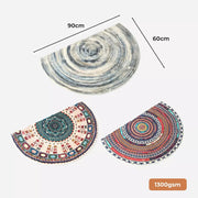 Marlow Door Mat Half Moon Semi-Circle Velvety Non Slip Entrance Floor Rug 60x90