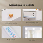 Levede Dressing Table Stool Set Mirror Vanity LED Bulbs  Makeup Desk Drawers