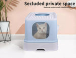 Pawz Cat Litter Box Fully Enclosed Kitty Toilet Trapping Odor Control Basin Blue