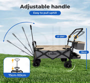 Lambu Garden Cart Wheelbarrow Camping Beach Trolley Wagon Foldable Brake Shade