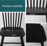 Levede 2x Dining Chairs Kitchen Winsor Chair Natural Wood Cafe Lounge Seat Black