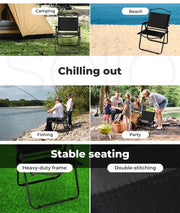Levede 4PCS Camping Chair Folding Outdoor Portable Foldable Fishing Beach Picnic