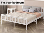 Levede Wooden Bed Frame Queen Double Single Mattress Base Solid Pine White