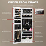 Levede Mirror Jewellery Cabinet LED Light Lockable Box Jewelry Storage Organiser