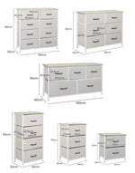 Levede Chest of Drawers Storage Cabinet Tower Dresser Tallboy  Beige 6 Drawers