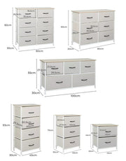Levede Chest of Drawers Storage Cabinet Tower Dresser Tallboy  Beige 6 Drawers