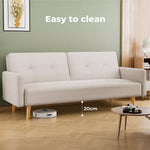 Levede Convertible Sofa Bed Cotton Linen  Lounge Adjustable 3-Seater Sleeper