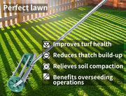 Lawn Aerator Roller Scarifier Rolling Steel Spike Tool Garden Yard Farm Grass
