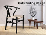 Levede 2x Dining Chairs Wooden Hans Wegner Chair Wishbone Chair Cafe Lounge Seat