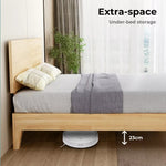 Levede Double Wooden Bed Frame Timber Rubberwood Headboard Mattress Base Natural