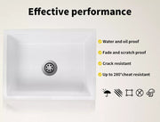 Granite Kitchen Sink Laundry Stone Sinks Undermount Single Bowl 59cmx45cm White