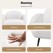 Levede Armchair Boucle Sherpa Couch Lounge Chair  Fleece Single Sofa 25cm Padded