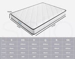 Dreamz Spring Mattress Bed Pocket Tight Top Foam Medium Firm Single Size 20CM