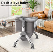 Bopeep Baby Cot Bed Crib Portable Bassinet Safety Fence Adjustable Bedside Pink