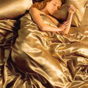 Dreamz Quilt Cover Set Silky Satin Quilt Cover Luxury Duvet Pillowcases Summer