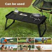 Levede Camping Table Portable Desk With BBQ Grill Folding Outdoor Steel Rack