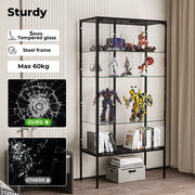 Stacked 5mm Tempered Glass Display Cabinet Steel Collections  4 Tier 160m Tall