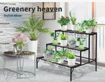 Levede Plant Stands Outdoor Indoor Metal Flower Pot 3 Garden Corner Shelf