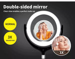 LED Ring Light with Tripod Stand Phone Holder Dimmable Studio Photo Selfie Lamp