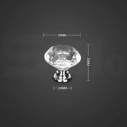 Door Knobs Handles Clear Crystal Diamond Glass Kitchen Cupboard Cabinet Pull