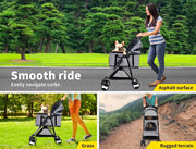 Foldable Outdoor Pet Stroller for Large Dogs and Cats - Pawz Travel Carrier and