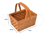 Picnic Basket Deluxe Willow Baskets Outdoor Gift Storage Person Carry Foldable