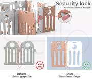 Bopeep Kids Baby Playpen Dog Foldable Large Safety Gate Toddler Fence 18 Panels