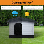 Pawz Dog Cage Kennel Awning House Cabin Weatherproof Plastic  grey Collapsible.