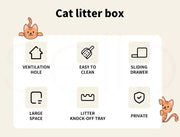Pawz Fully Enclosed Cat Litter Box Mat Kitty Toilet Odour Control Basin Blue