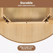 Levede Dining Table Round Rubberwood Base Kitchen Cafe Restaurant 100/120cm