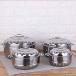 4x Premium Quality Stainless Steel Food Warmer Casserole Hot Pot 1L/2L/3L/5L