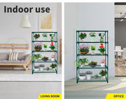 Levede 2x4/5 Tiers Plant Shelves Garden Greenhouse Steel Storage Frame Rack