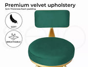 Levede 1x Bar Stools Velvet Kitchen Stool Chair Swivel Barstools Padded Seat