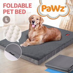 Pawz Pet Dog Calming Bed Memory Foam Foldable Mattress Orthopedic Washable Grey