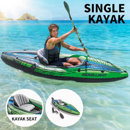 Intex Inflatable Kayak Boat K1 Sports Challenger 1 Seat Person Floating Oar Lake