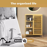 Levede Bamboo Shoe Storage Cabinet Laundry Organizer Cupboard Freestanding
