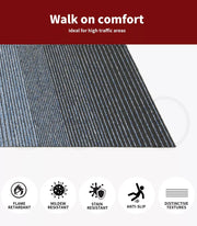 Marlow 20x Carpet Tiles Box Commercial Gradient Blue Office Flooring 50x50cm