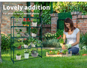 Levede 2x4/5 Tiers Plant Shelves Garden Greenhouse Steel Storage Frame Rack