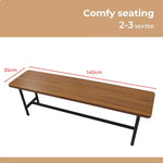 Levede 1XDining Chairs Bench Chair 2-3 Seater MDF Kitchen Garden Patio 140cm