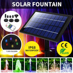 Solar Fountain Powered Water Power Wireless Garden Pond Pool Bird Outdoor