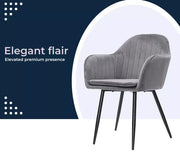 Levede 2x Armchair Lounge Chair Accent Armchairs Velvet Dining Chairs Soft Sofa