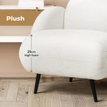 Levede Armchair Boucle Sherpa Couch Lounge Chair  Fleece Single Sofa 25cm Padded