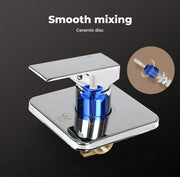 Dutxa Brass Shower Mixer Tap Cold Hot Bathroom Laundry Faucet Valve Chromed