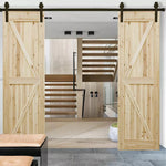 Levede Sliding Barn Door Hardwre Track Set 1.5/1.83/2/2.44/3/3.66/4M Roller Kits