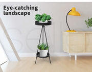 Levede Plant Stand 2 Tiers Outdoor Indoor Metal Flower Pots Rack Garden Shelf