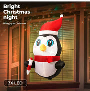 Santaco Christmas Inflatable Lighted Xmas Window Decorations 0.9M Penguin Lights