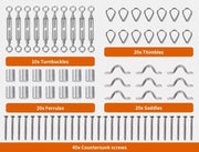 Traderight Balustrade Wire Kit Rope Stainless Steel Eye Fork Turnbuckle 10 PCk